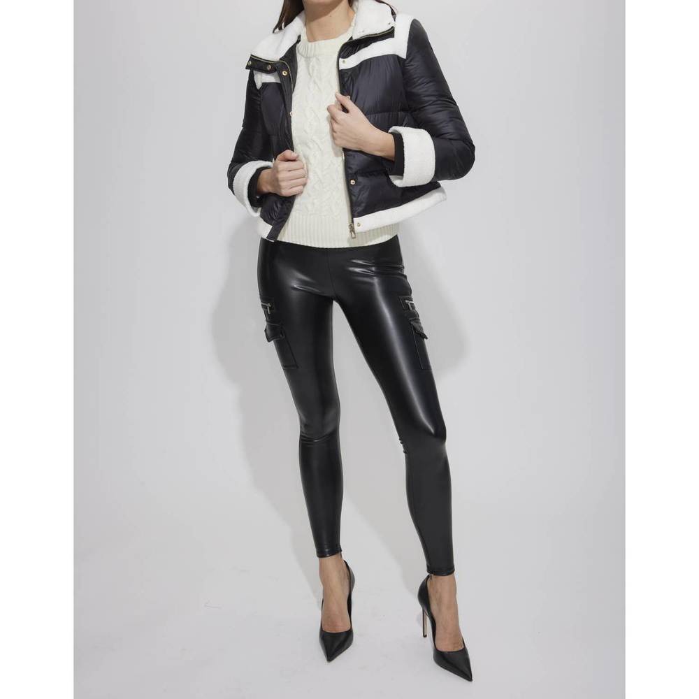 Generation Love Black Puffer Jacket with White Trim